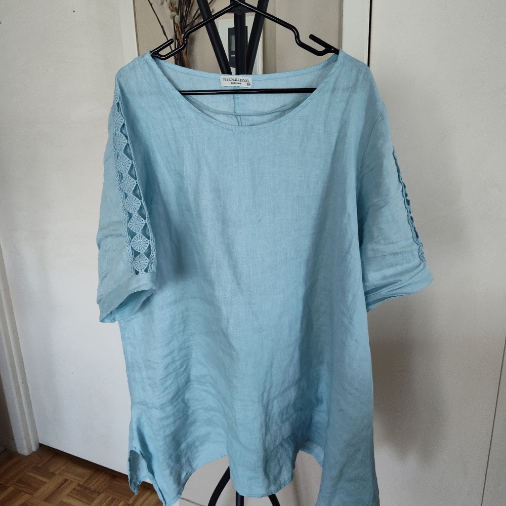 Terzo Millennio Linen Top / Made in Italy 2X